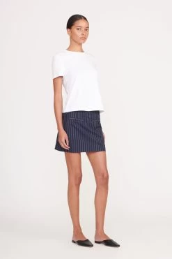 ANNETTE SKIRT | NAVY PINSTRIPE -Chic Style Shop 063 230516 Staud Fall Ecom 03256 web