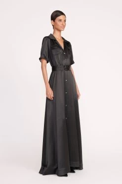 MILLIE DRESS | BLACK SATIN -Chic Style Shop 210 MILLIE DRESS BLACK SATIN 0498 web