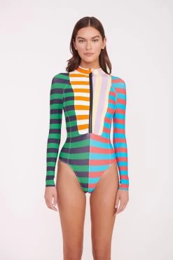 AMALIA RASH GUARD | CABANA STRIPE MULTI -Chic Style Shop AMALIA RASH GUARD CABANA STRIPE 01184 web