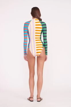 AMALIA RASH GUARD | CABANA STRIPE MULTI -Chic Style Shop AMALIA RASH GUARD CABANA STRIPE 01211 web