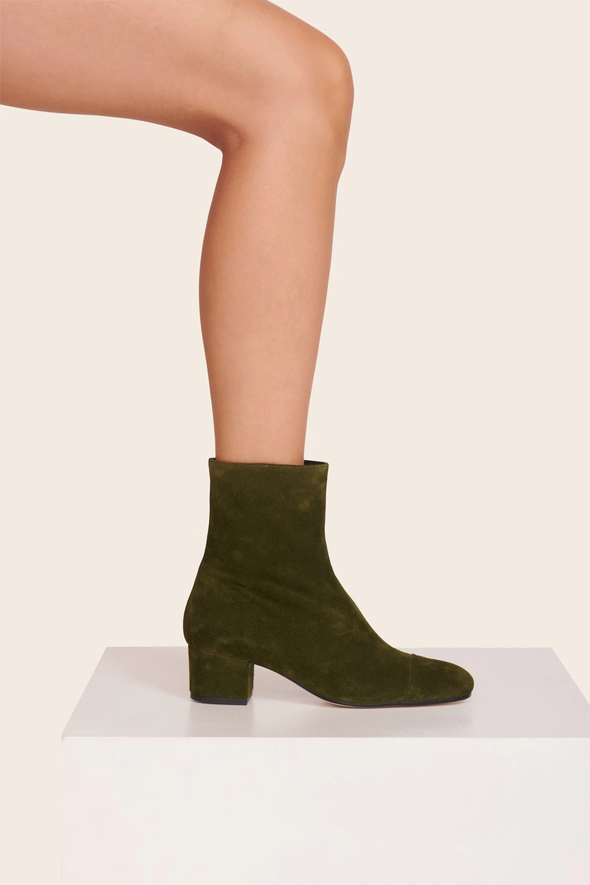 AIMEE SHORT BOOT | OLIVE SUEDE 2 AIMEE SHORT BOOT | OLIVE SUEDE - Image 2
