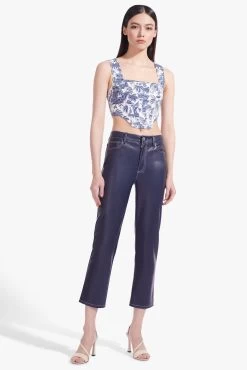 ALICE TOP | CHINA BLUE TOILE -Chic Style Shop Alice Top Blue Toile Cropped Elliot Pant Navy 00169 web