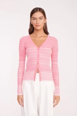 CARGO SWEATER | CORAL PINK WHITE
