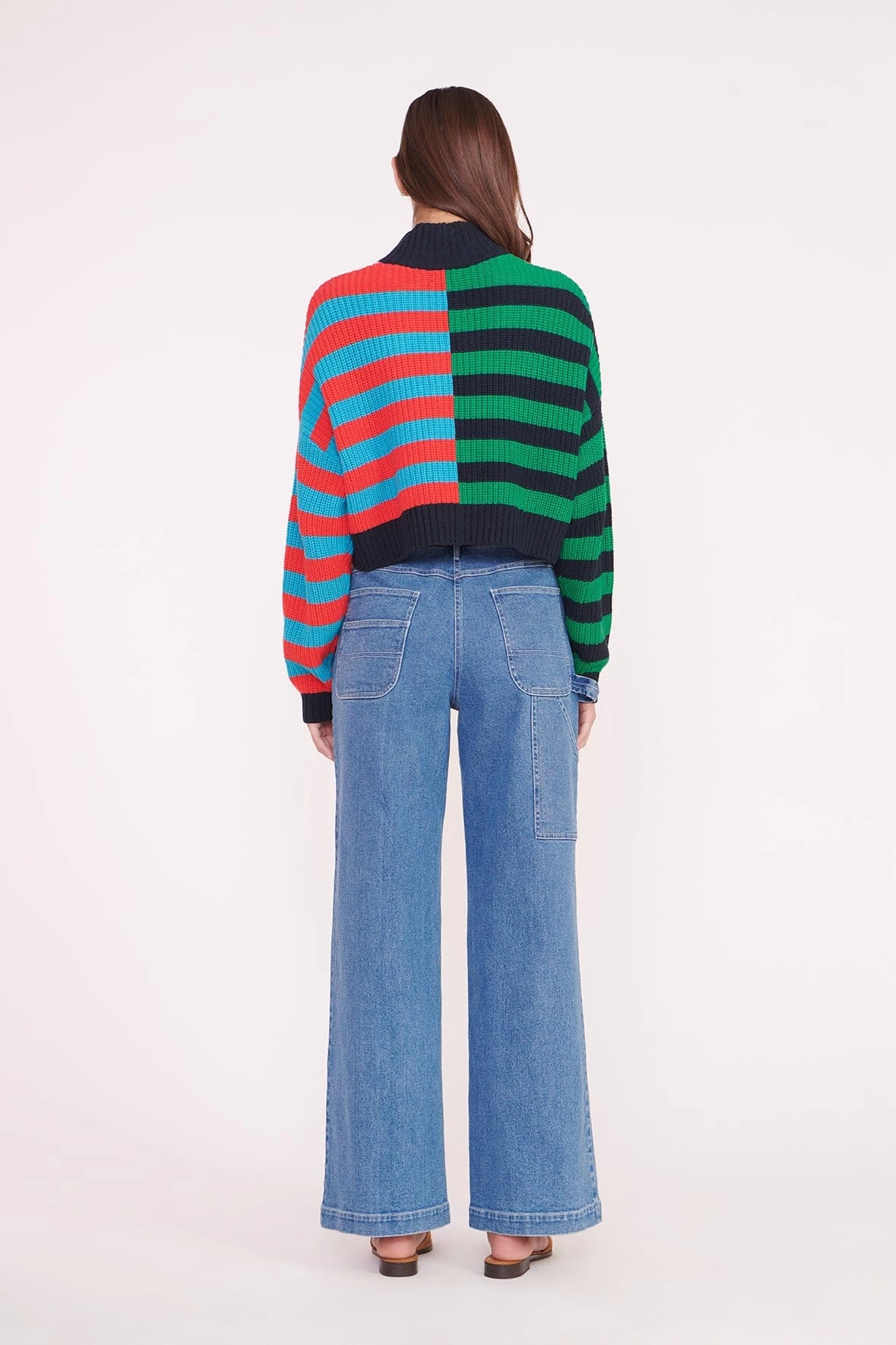 CROPPED HAMPTON SWEATER | CABANA STRIPE MULTI 4 CROPPED HAMPTON SWEATER | CABANA STRIPE MULTI - Image 4