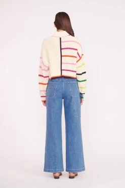 CROPPED HAMPTON SWEATER | CREAM RAINBOW MULTI -Chic Style Shop CROPPED HAMPTON CREME RAINBOW MULTI 01622 web