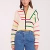 CROPPED HAMPTON SWEATER | CREAM RAINBOW MULTI