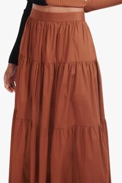SEA SKIRT | TAN -Chic Style Shop Cargo Sweater Tan Black Sea Skirt Tan 00957 web