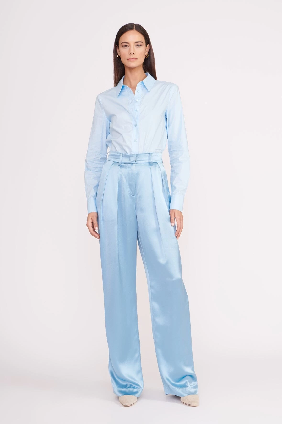 LUISA PANT | FRENCH BLUE SATIN 1 LUISA PANT | FRENCH BLUE SATIN