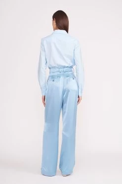 LUISA PANT | FRENCH BLUE SATIN 7 LUISA PANT | FRENCH BLUE SATIN -Chic Style Shop Copyof013 230601 Staud Fall Ecom 00988 web