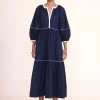 DEMI DRESS | NAVY WHITE