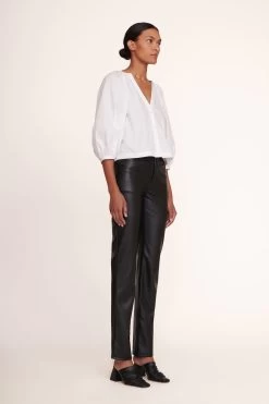 ELLIOT PANT | BLACK VEGAN LEATHER -Chic Style Shop Dill Top White Elliot Pant Black 005 edit web