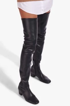 AIMEE BOOT | BLACK VEGAN LEATHER 14 AIMEE BOOT | BLACK VEGAN LEATHER -Chic Style Shop Fern Dress Tan White 01676 web