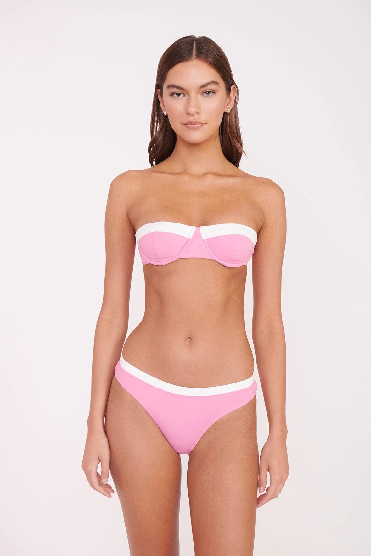 GEMMA BIKINI BOTTOM | CORAL PINK WHITE