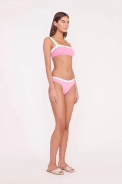 LIV BIKINI TOP | CORAL PINK WHITE -Chic Style Shop LIV BIKINI TOP GEMMA BOTTOM CORAL PINK 00187 web
