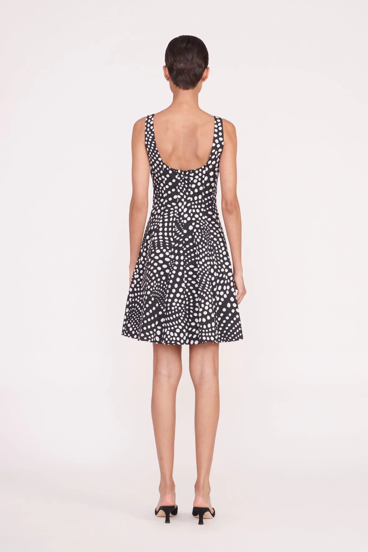MINI WELLS DRESS | BLACK WAVY DOT 4 MINI WELLS DRESS | BLACK WAVY DOT - Image 4