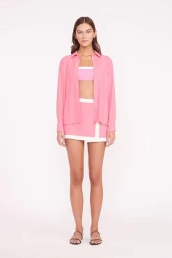 MIRIAM COVERUP TOP | CORAL PINK -Chic Style Shop MIRIAM TOP LIV TOP GRETCHEN SKIRT CORAL PINK 01085 web