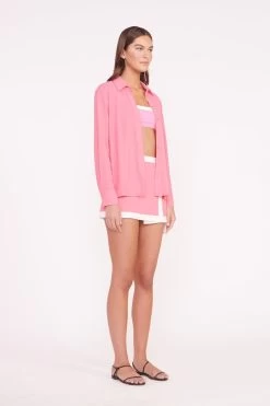 MIRIAM COVERUP TOP | CORAL PINK -Chic Style Shop MIRIAM TOP LIV TOP GRETCHEN SKIRT CORAL PINK 01090 web