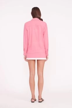 MIRIAM COVERUP TOP | CORAL PINK -Chic Style Shop MIRIAM TOP LIV TOP GRETCHEN SKIRT CORAL PINK 01101 web