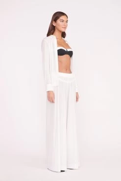 MARZA COVERUP PANT | WHITE -Chic Style Shop MIRIAM TOP MARZA PANT WHITE JO BALCONETTE BLACK 00406 web