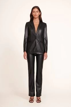 MADDEN BLAZER | BLACK VEGAN LEATHER -Chic Style Shop Madden Blazer Black Elliot Pant Black 275 edit