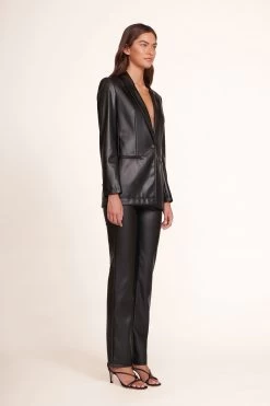 MADDEN BLAZER | BLACK VEGAN LEATHER -Chic Style Shop Madden Blazer Black Elliot Pant Black 280 edit web