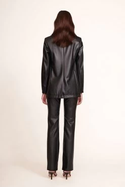 MADDEN BLAZER | BLACK VEGAN LEATHER -Chic Style Shop Madden Blazer Black Elliot Pant Black 283 edit web