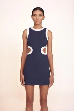 MINI DOLCE DRESS | NAVY WHITE -Chic Style Shop Mini Dolce Dress Navy White 00213 web
