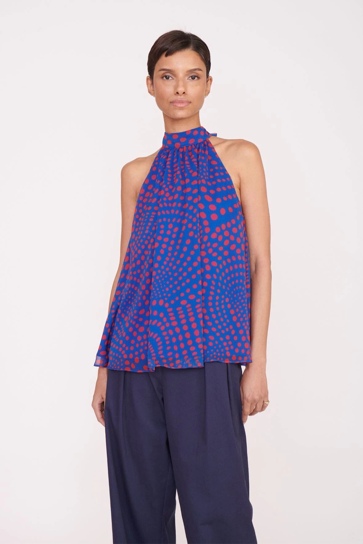 MARLOWE TOP | LAPIS WAVY DOT 1 MARLOWE TOP | LAPIS WAVY DOT