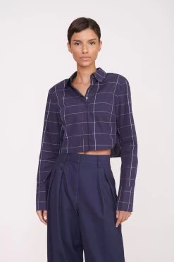 SENECA TOP | NAVY PLAID