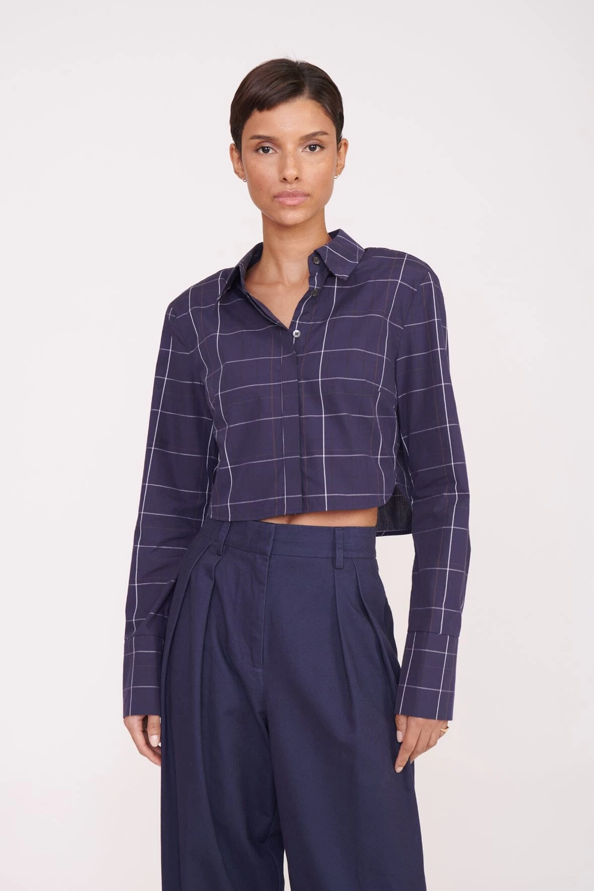 SENECA TOP | NAVY PLAID 1 SENECA TOP | NAVY PLAID