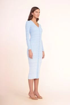 SHOKO SWEATER | FRENCH BLUE WHITE -Chic Style Shop SHOKO SWEATER FRENCH BLUE WHITE BRIGITTE MULE TAN 01193 web