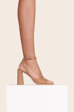 SOLANGE HEEL | TAN SNAKE EMBOSSED -Chic Style Shop SOLANGE HEEL TAN SNAKE EMBOSSED 1 web