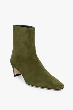 WALLY ANKLE BOOT | OLIVE SUEDE -Chic Style Shop STAUD WALLY ANKLE BOOT OLIVE SUEDE FALL ECOM 21 1