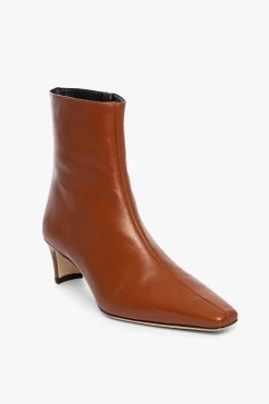 WALLY ANKLE BOOT | TAN 11 WALLY ANKLE BOOT | TAN -Chic Style Shop STAUD WALLY ANKLE BOOT TAN NAPPA FALL ECOM 21 1