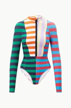 AMALIA RASH GUARD | CABANA STRIPE MULTI -Chic Style Shop STAUD AMALIA RASHGUARD CABM SUPF 23 ECOM 1
