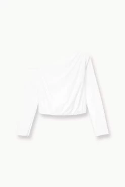 ANIKA TOP | WHITE -Chic Style Shop STAUD ANIKA WOVENSHIRT WHITE FALL 23 ECOM 1 1