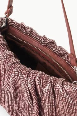 BEADED BEAN BAG | MAHOGANY -Chic Style Shop STAUD BEADEDBEAN BAG MAHOGANY FALL 23 ECOM 4