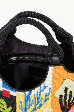 BEADED COTE BAG | CORAL PATCHWORK -Chic Style Shop STAUD BEADEDCOTE BAG CORALPATCHWORK SUPF 23 ECOM 3