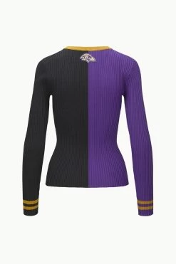 THE STAUD NFL CARGO SWEATER | BALTIMORE RAVENS -Chic Style Shop STAUD CARGOSWEATERXNFL SWEATER BALTIMORERAVENS FANATICS 23 ECOM 2