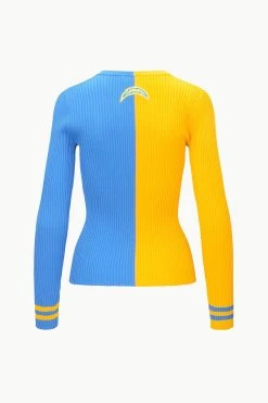THE STAUD NFL CARGO SWEATER | LOS ANGELES CHARGERS -Chic Style Shop STAUD CARGOSWEATERXNFL SWEATER LOSANGELESCHARGERS FANATICS 23 ECOM 2