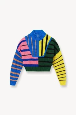 CROPPED HAMPTON SWEATER | FORMENTERA STRIPE -Chic Style Shop STAUD CROPPED HAMPTON SWEATER FORMENTERA STRIPE SUPF 23 ECOM 1 1
