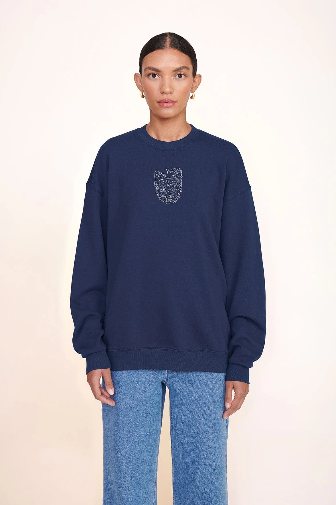 CUSTOM STAUD X C.BONZ OVERSIZED SWEATSHIRT | NAVY