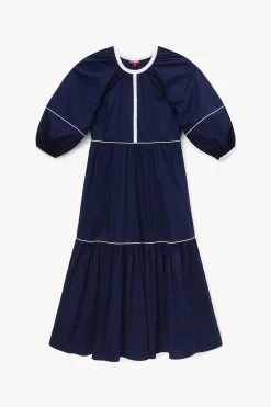 DEMI DRESS | NAVY WHITE -Chic Style Shop STAUD DEMI DRESS NAVY SPRING 23 ECOM 1
