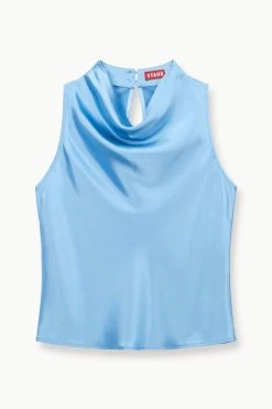 GESTURE TOP | FRENCH BLUE -Chic Style Shop STAUD GESTURE WOVENTOP FRENCHBLUE FALL 23 ECOM 1