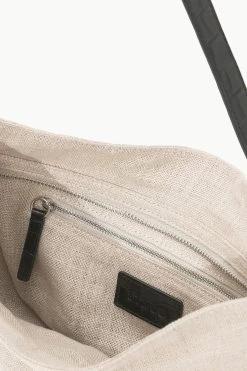 MARIKE BAG | NATURAL BLACK LINEN -Chic Style Shop STAUD GWEN CLUTCH NATURALBLACK SUPF 23 ECOM 3