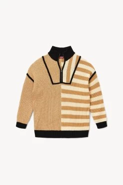 HAMPTON SWEATER | SAHARA STRIPE -Chic Style Shop STAUD HAMPTON SWEATER SAHARASTRIPE FALL 22 ECOM 1