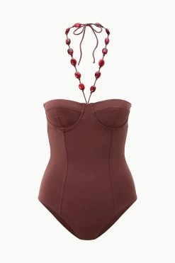 HARPER BEADED ONE PIECE | CLOVE -Chic Style Shop STAUD HARPERBEADED ONEPIECE CLOVE SUPF 23 ECOM 1