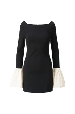 HAWTHORNE DRESS | BLACK IVORY -Chic Style Shop STAUD HAWTHORNEDRESS BLACKIVORY ECOM 1