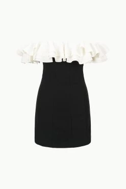 KIARA DRESS | BLACK IVORY -Chic Style Shop STAUD KIARADRESS BLACKIVORY ECOM 1