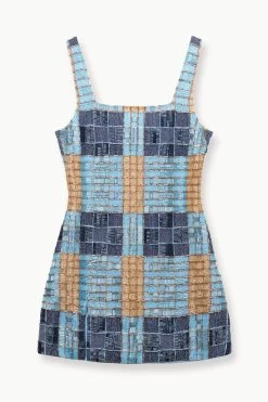 LE SABLE DRESS | FRENCH BLUE MEGA PLAID -Chic Style Shop STAUD LESABLE OCCASIONDRESS FRENCHBLUEMEGAPLAID FALL 23 ECOM 1
